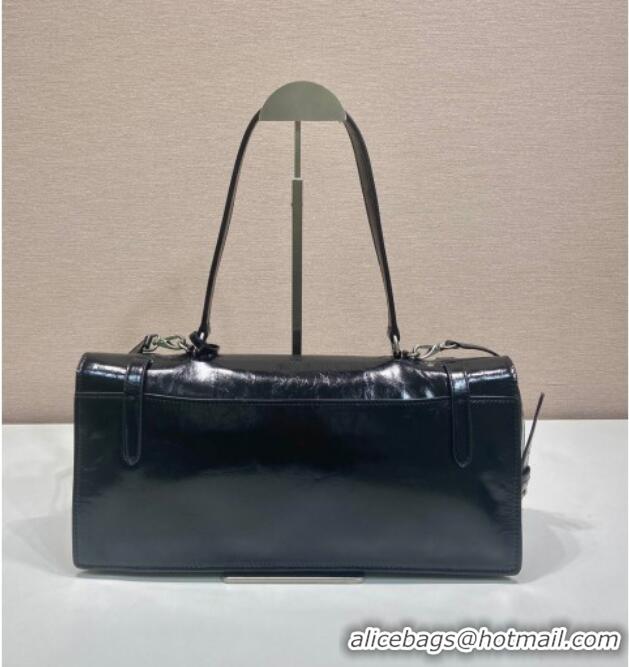 Best Price Prada Large leather handbag 1BN024 Dark Brown 2025