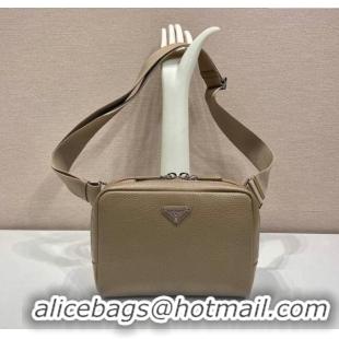Top Grade Prada Mens Leather shoulder bag 2VH181 Beige 2025