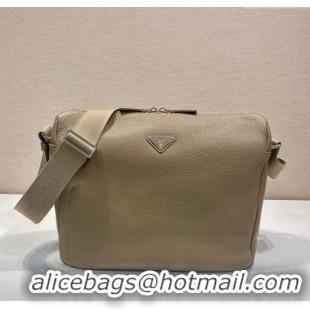 Well Crafted Prada Mens Medium leather shoulder bag 2VH182 Beige 2025