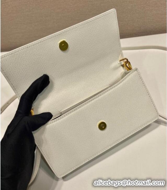 Famous Brand Prada Saffiano leather mini-bag 1NF059 White 2025