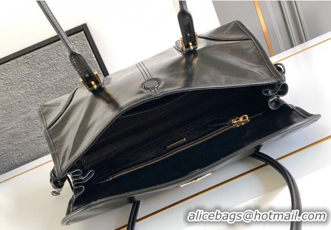Super Quality Prada Leather Soft Lux Handbag 1BD376 Black 2025