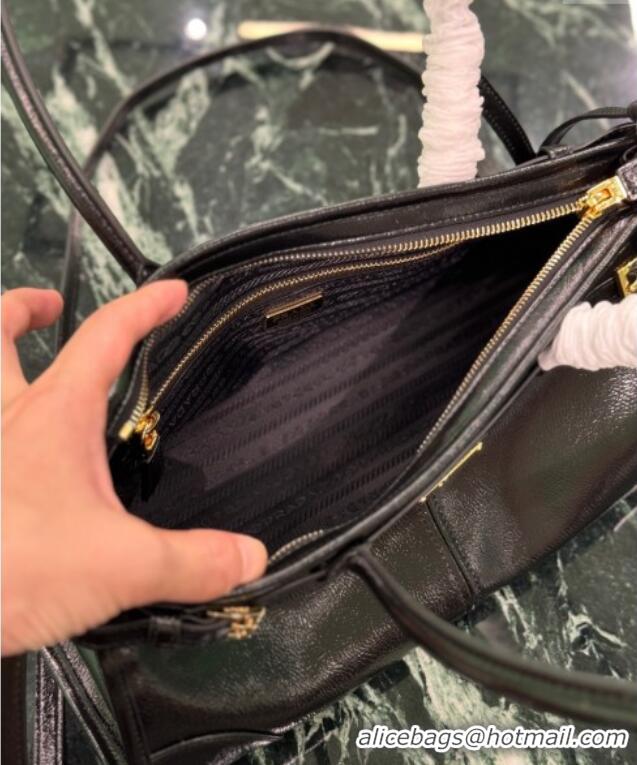 Super Quality Prada Medium handbag in Patent Crinkled Leather 1BA426 Black 2025
