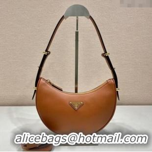 Super Quality Prada Arque small leather shoulder bag 1BC194 Brown 2025