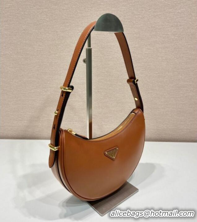 Super Quality Prada Arque small leather shoulder bag 1BC194 Brown 2025