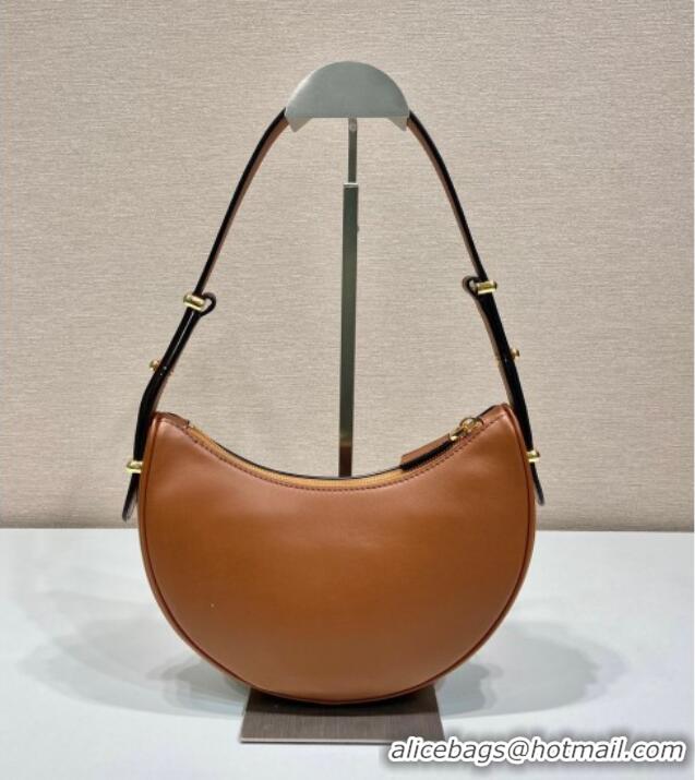 Super Quality Prada Arque small leather shoulder bag 1BC194 Brown 2025