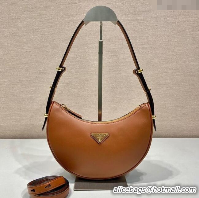 Super Quality Prada Arque small leather shoulder bag 1BC194 Brown 2025