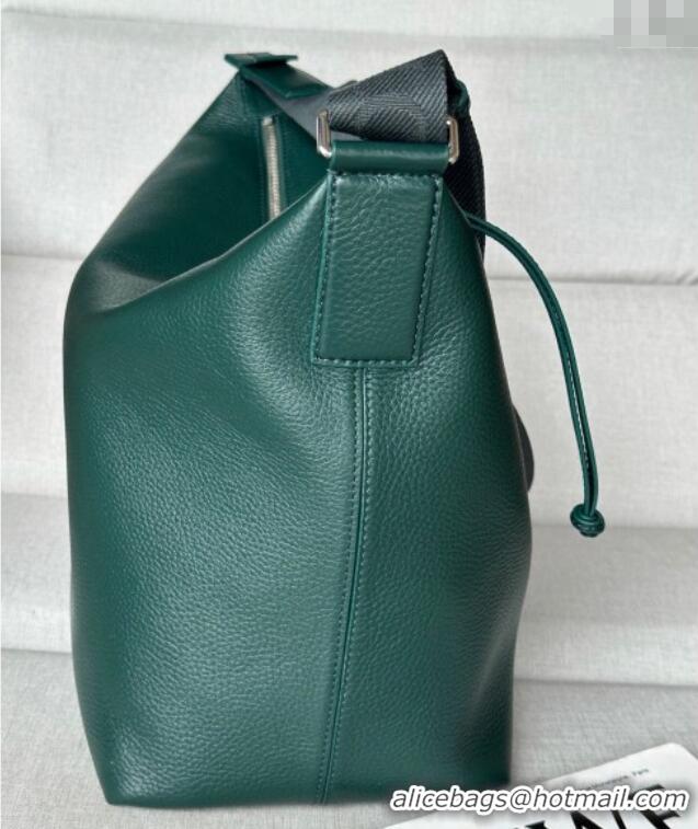 Super Quality Loewe Cubi crossbody bag in supple grained calfskin and jacquard 2201 Evergreen 2025
