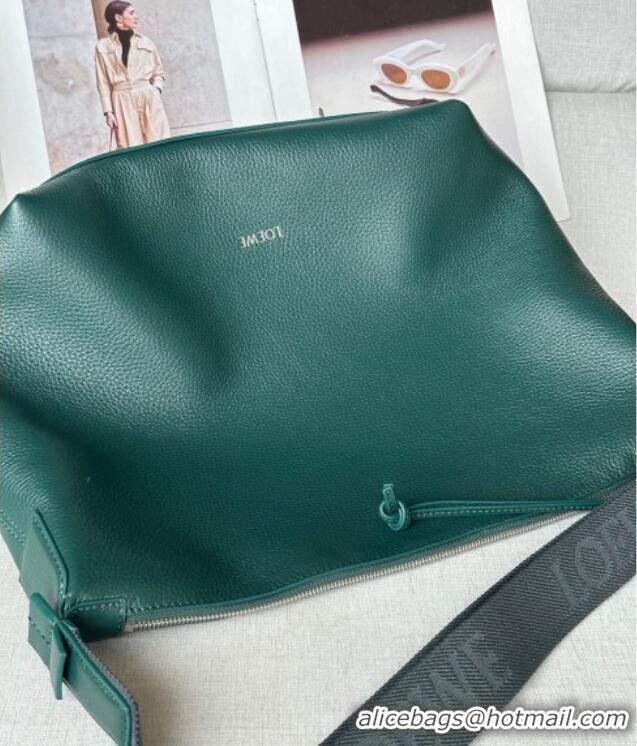 Super Quality Loewe Cubi crossbody bag in supple grained calfskin and jacquard 2201 Evergreen 2025