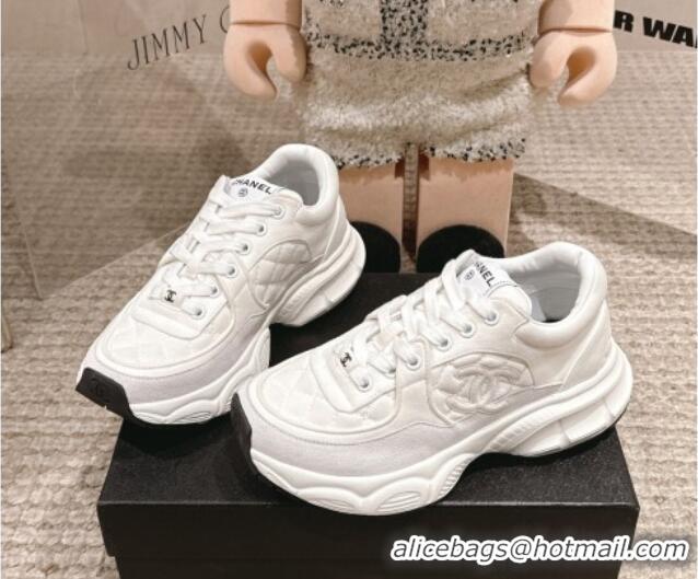 1:1 aaaaa Chanel Suede & Fabric Sneakers White Upper 2025 CH030510