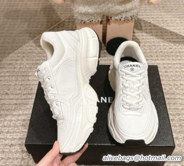 Hot Style Chanel Suede & Fabric Sneakers White2 2025 CH03051