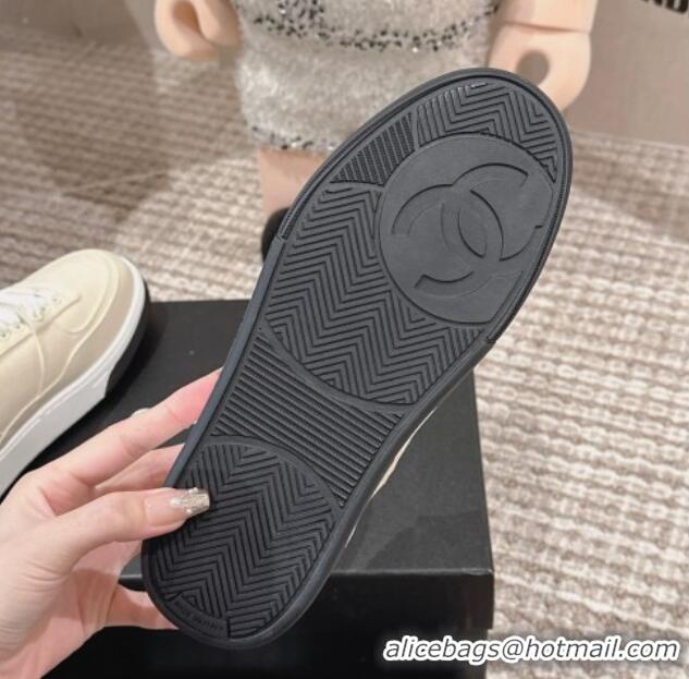 Expensive Chanel Canvas Platform Sneakers Light Beige 2025 CH030511