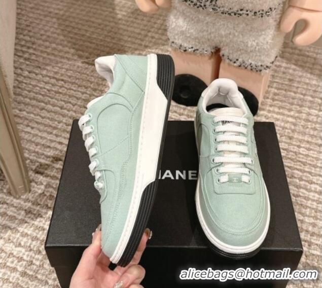 Pretty Style Chanel Canvas Platform Sneakers Green2 2025 CH030511