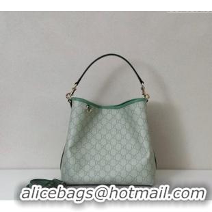 Reasonable Price Gucci GG Canvas Emblem Medium Bucket Bag 815103 Sage Green 2025