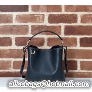 Reasonable Price Gucci Leather GG Emblem Small Bucket Bag 815118 Black 2024