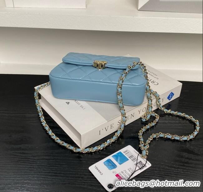 Reasonable Price Chanel Lambskin Clutch with Chain AP4593 Blue 2025