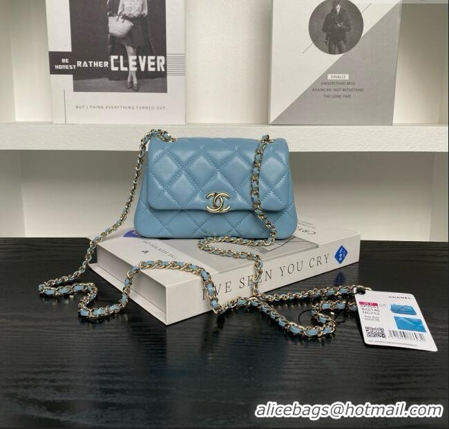 Reasonable Price Chanel Lambskin Clutch with Chain AP4593 Blue 2025