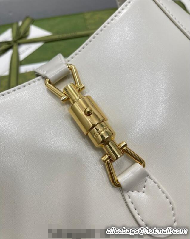 Best Price Gucci Jackie 1961 Shiny Leather Small Hobo Bag ‎636709 White 2024