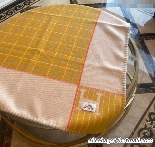 Top Grade Hermes Avalon Passe Wool Cashmere Baby Blanket 140x100cm 0923 Yellow