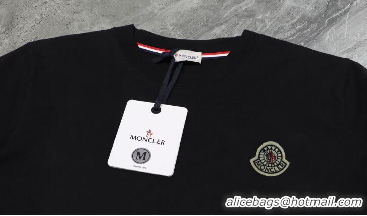 Luxury Discount Moncler Cotton T-shirt M72652 Black 2025 (For Women and Men)