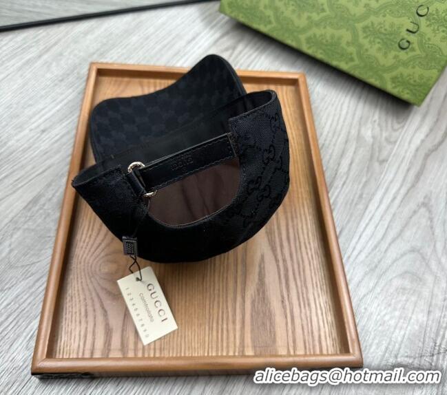 Top Design Gucci GG Canvas Baseball Hat with Web 0317 Black 2025