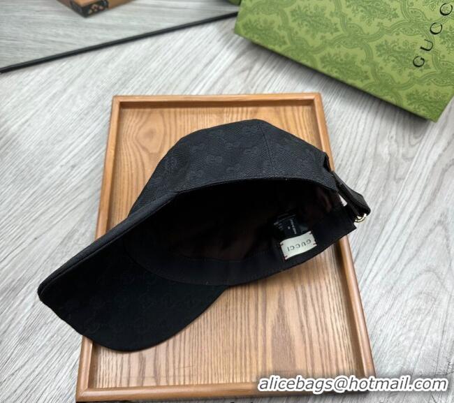 Top Design Gucci GG Canvas Baseball Hat with Web 0317 Black 2025