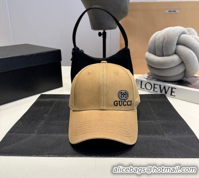 Well Crafted Gucci GG Canvas Baseball Hat with Side Logo 0317 Beige 2025 