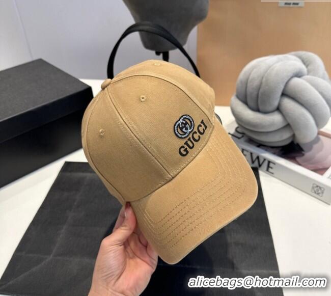 Well Crafted Gucci GG Canvas Baseball Hat with Side Logo 0317 Beige 2025 