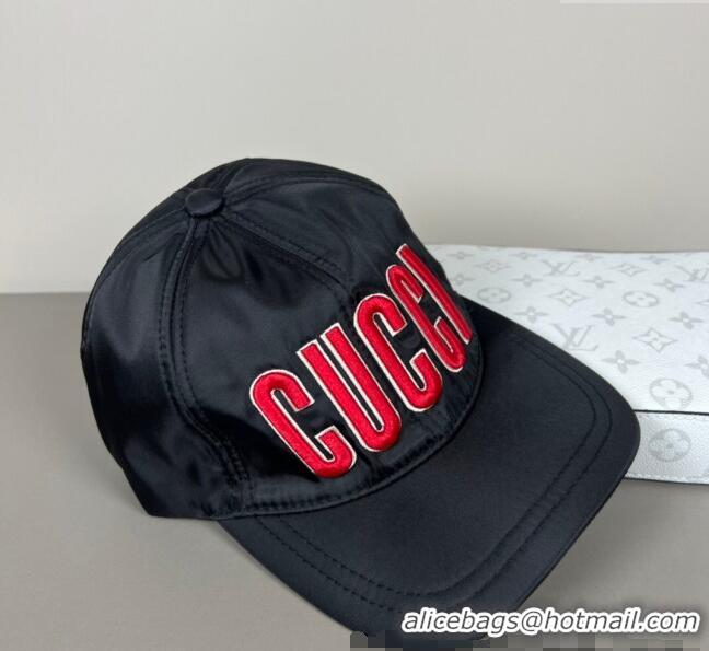 Grade Quality Gucci Canvas Baseball Hat with Red GUCCI 0317 Black 2025
