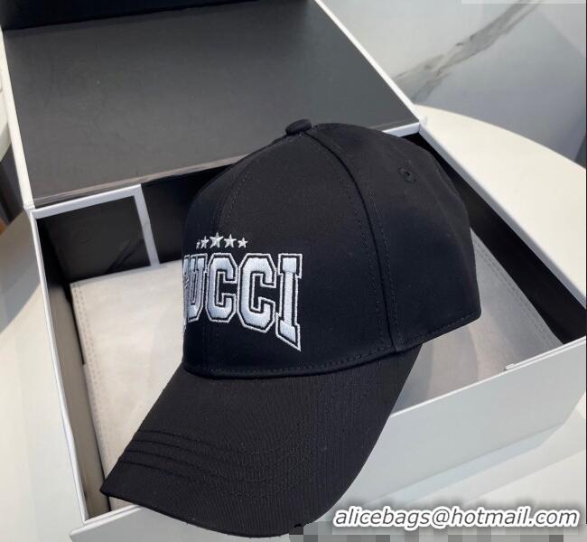 Reasonable Price Gucci Canvas Baseball Hat with GUCCI and Star 7082 Black 2025