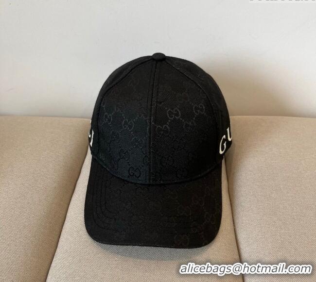 Buy New Cheap Gucci GG Canvas Baseball Hat with Back Logo 0317 Black 2025