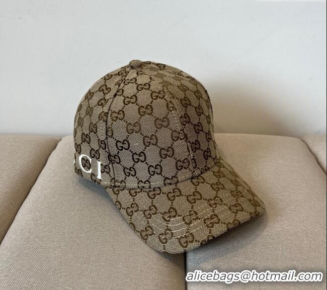 Most Popular Gucci GG Canvas Baseball Hat with Back Logo 0317 Beige 2025