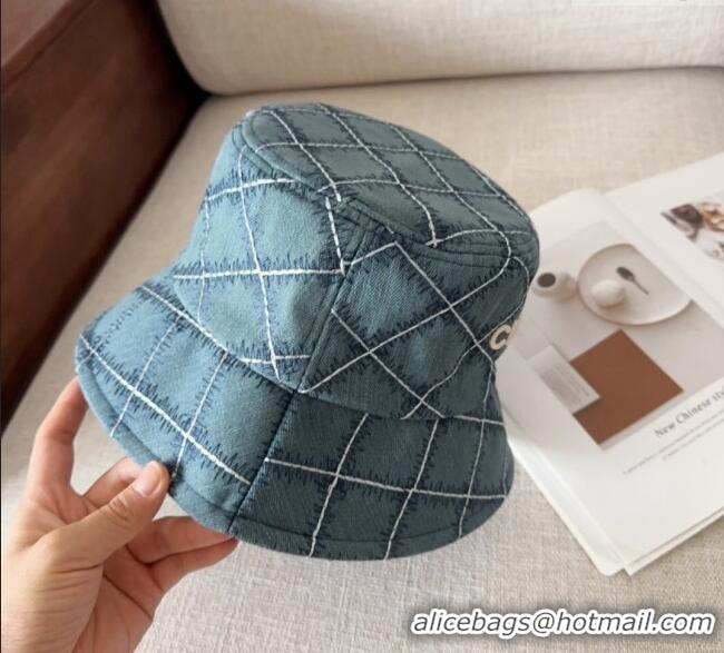 New Fashion Chanel Quilted Denim Bucket Hat CH1128 Blue 2024