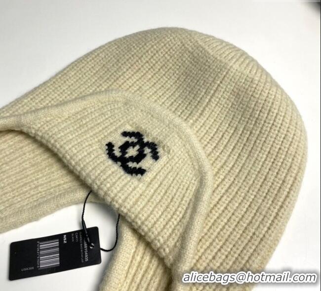 Famous Brand Chanel Snow Knit Chapka Hat 0115 Beige 2025
