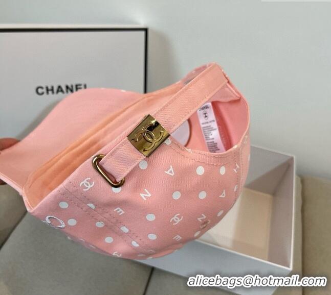 Buy Inexpensive Chanel Dotted Canvas Baseball Hat 0318 Light Pink 2025