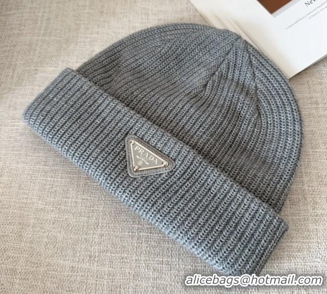 Good Quality Prada Knit Hat PR112802 Grey 2024