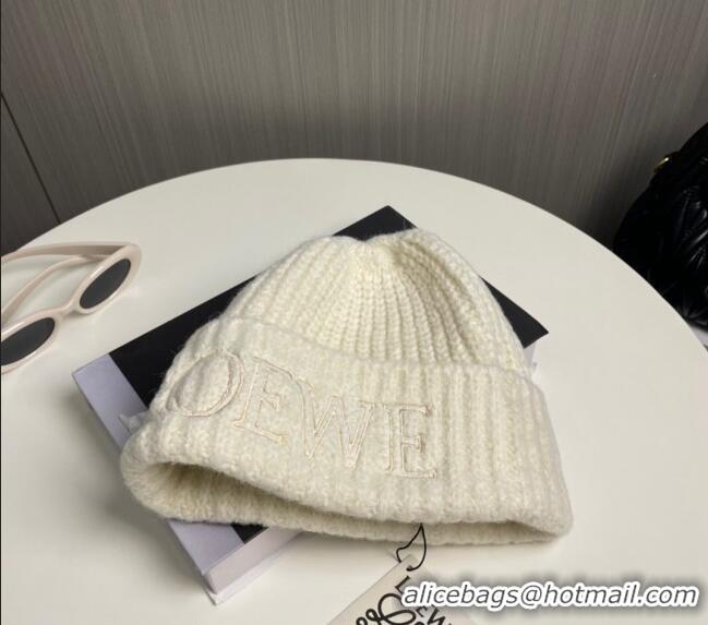 Luxury Classic Loewe Knit Hat 0913 White 2024