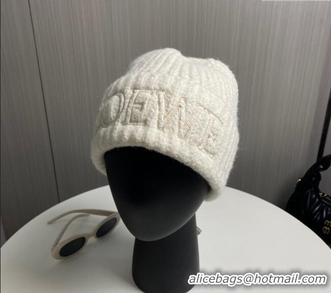 Luxury Classic Loewe Knit Hat 0913 White 2024