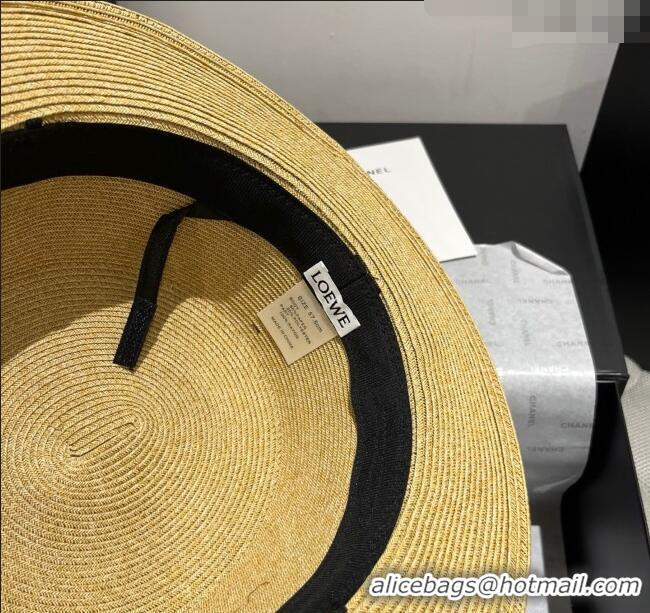 Well Crafted Loewe Straw Wide Brim Hat with Stone Chain L0317 2025