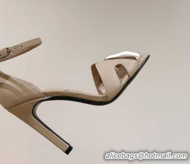 Durable Hermes Joy Heel Sandals 10.5cm in Epsom Leather Grey 2025 H02274