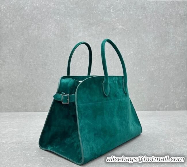 Market Sells The Row Margaux 15 Medium Tote Bag in Suede 1831 Green 2025