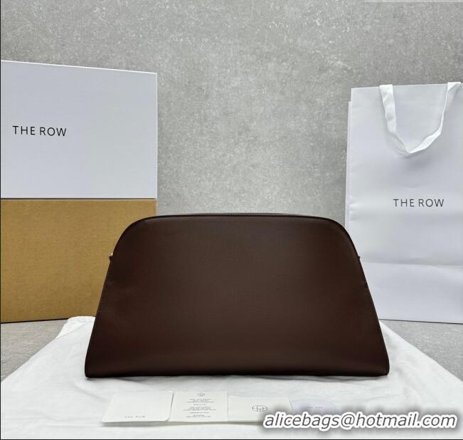 Buy Wholesale The Row Margaux Clutch in Smooth Leather 1843 Chocolate 2025