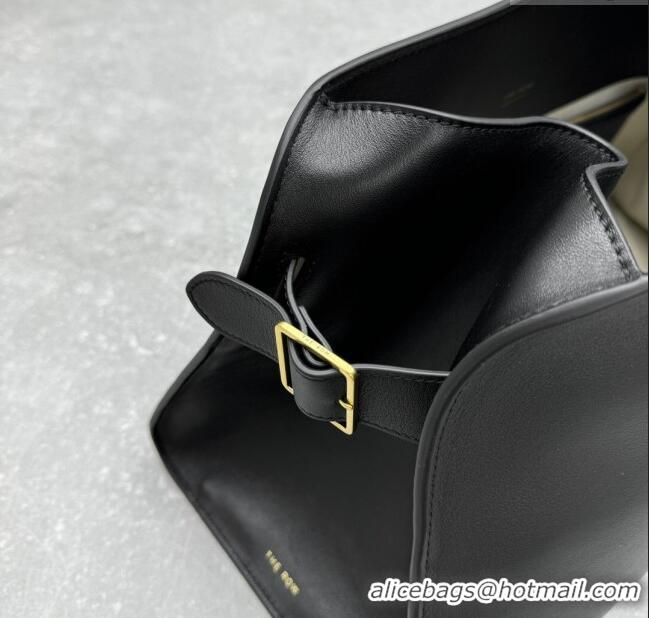 Buy Discount The Row Margaux Clutch in Smooth Leather 1843 Black 2025