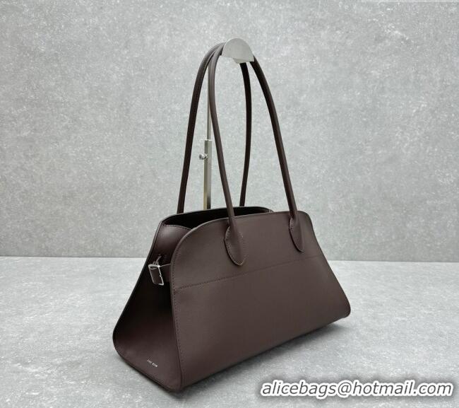 Top Quality The Row Margaux EW Shoulder 12 Bag in Smooth Leather 1797 Chocolate 2025