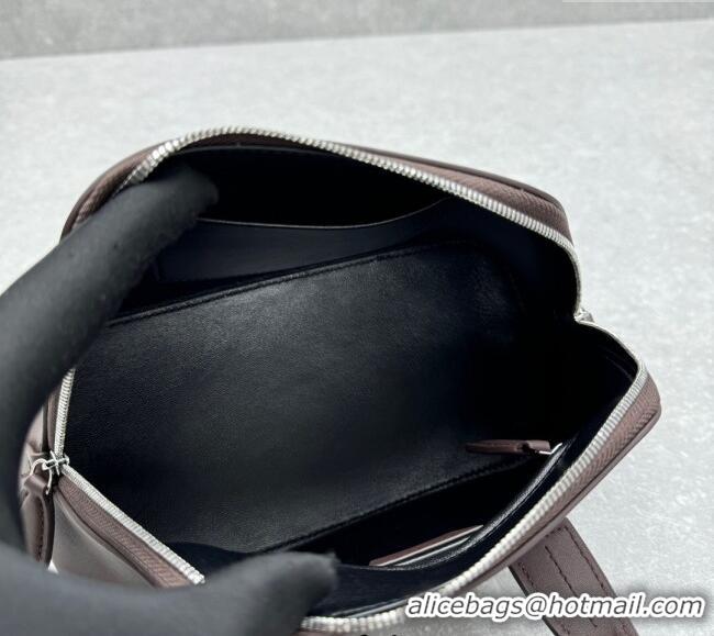 New Design The Row Mini Devon Bag in Smooth Leather 1846 Dark Burgundy 2025