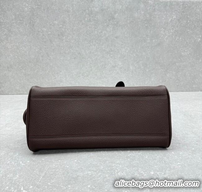 Market Sells Jacquemus The Medium Turismo Soft Bowling Bag in Grained Leather 2130 Dark Brown 2025