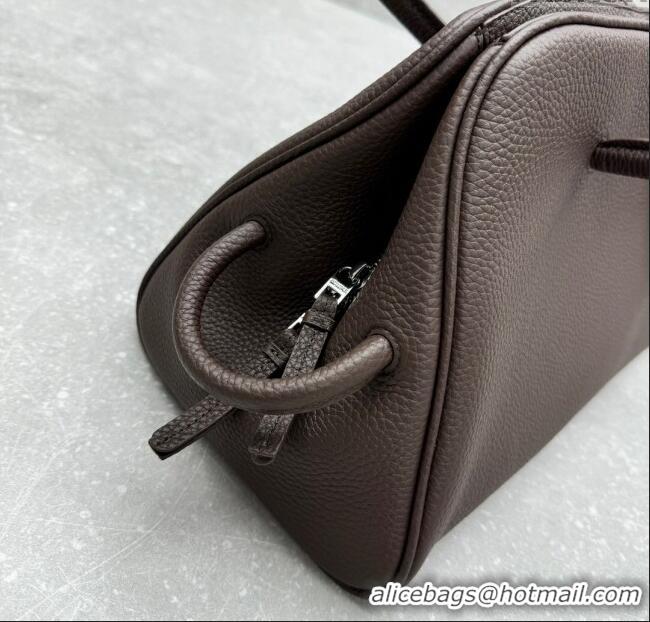 Market Sells Jacquemus The Medium Turismo Soft Bowling Bag in Grained Leather 2130 Dark Brown 2025