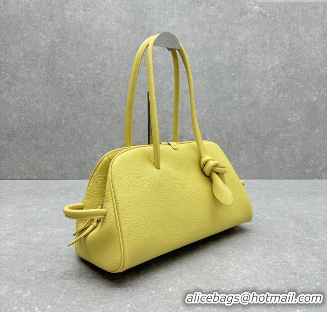 Best Price Jacquemus The Medium Turismo Soft Bowling Bag in Grained Leather 2130 Light Yellow 2025