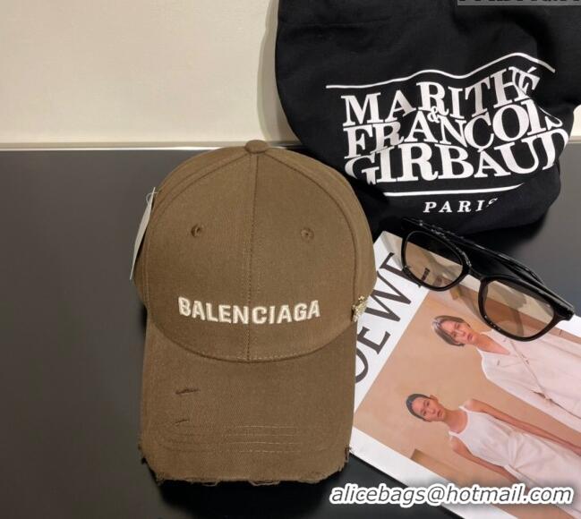 New Fashion Balenciaga Baseball Hat 0112 Brown 2024