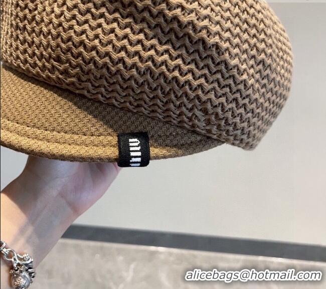 Buy Inexpensive Miu Miu Knit Hat M0111 Brown 2024