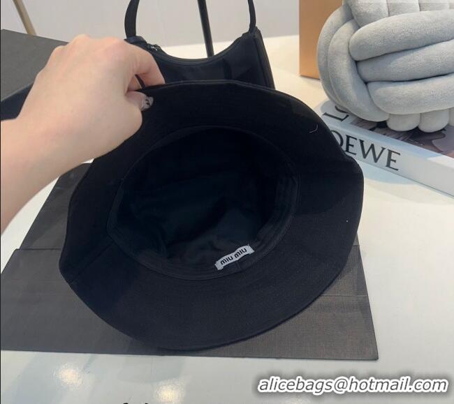 Good Taste Miu Miu Fabric Bucket Hat 082204 Black 2024